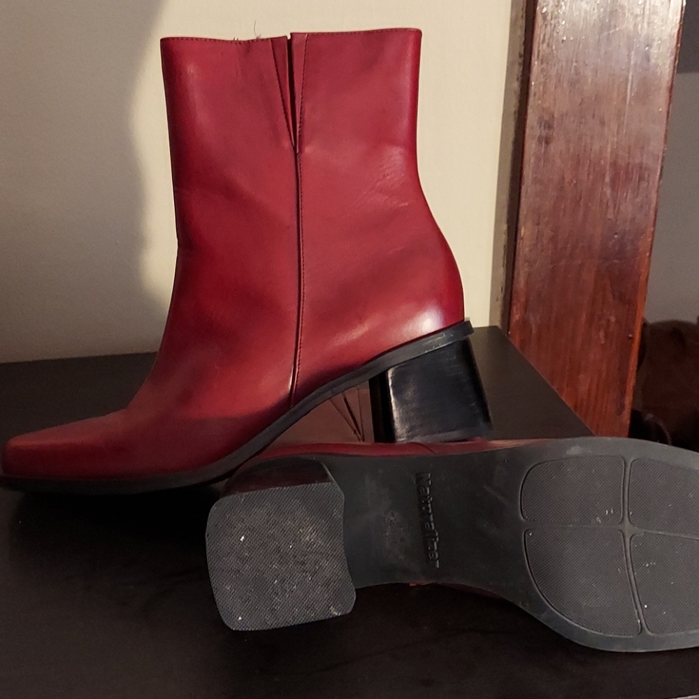 Deep red booties